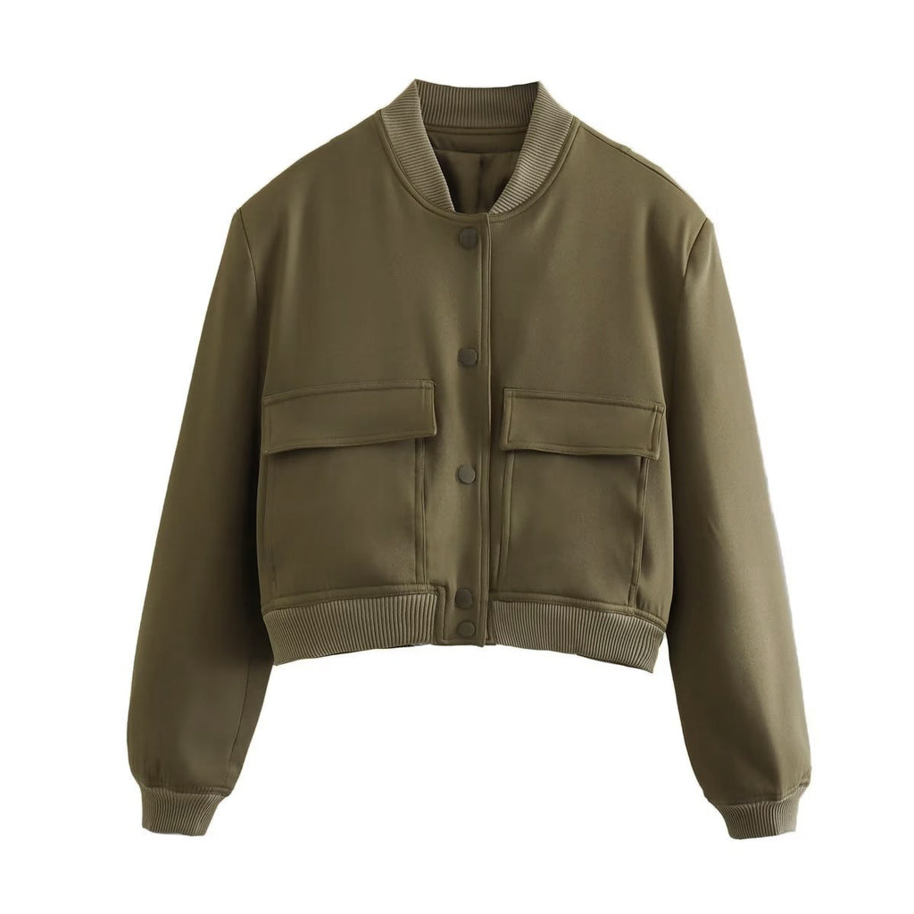 Relaxed High-Neck  Women's Bomber Jacket