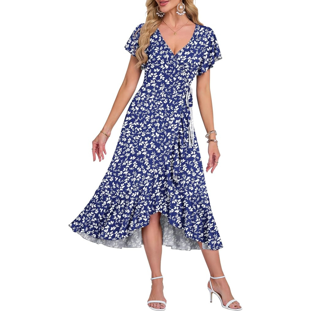 Midi Wrap Summer Dress – Lightweight for Women
