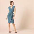Weiches Leinen Wickelkleid – Leichtes Übergrößen-Kleid für Damen