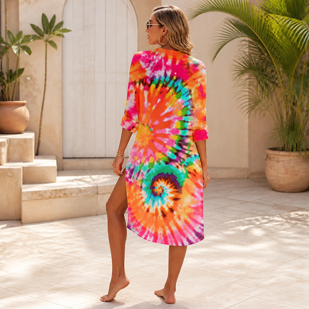 Fließendes A-Linien-Sommerkleid | Fließendes Boho-Strandkleid