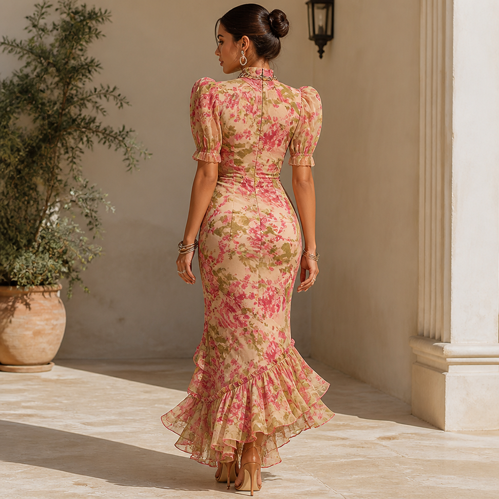 Wunderschönes Midi-Kleid für Damen, tailliert, elegant | Festliches Anlasskleid