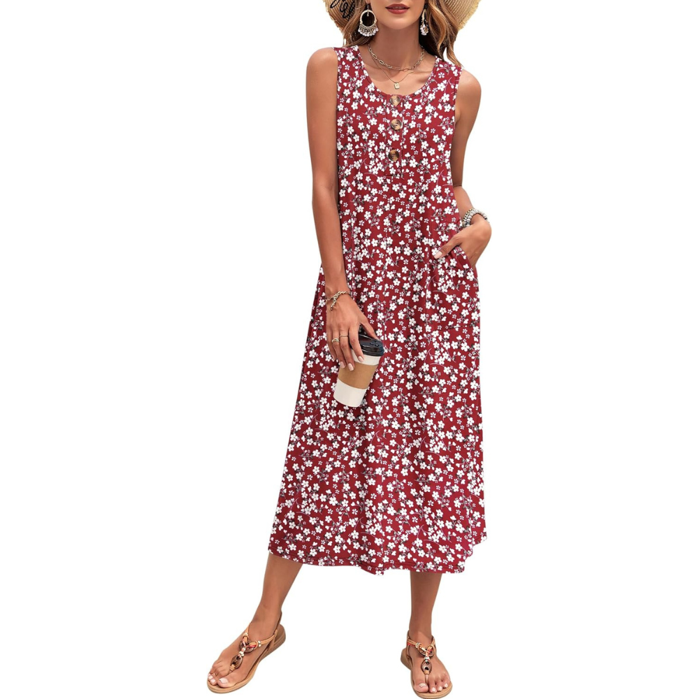 Maxikleid – Leichtes Button-Down-Kleid für Damen