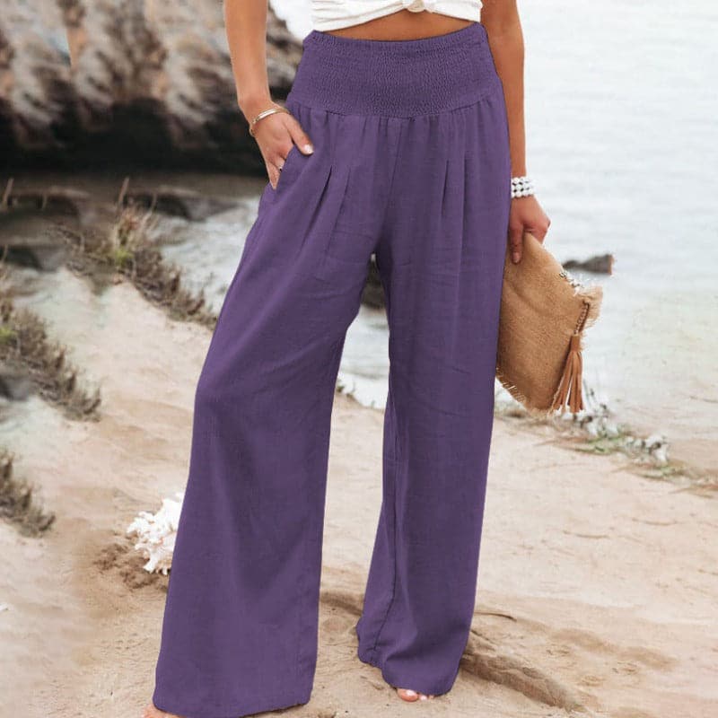 Effortlessly Breathable Wide Leg Linen Pants For Women