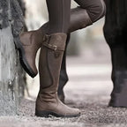Waterproof Autumn Riding Boots with Non-Slip Sole and Cushioned Insole | Perfect for All Weather Conditions - Dark Brown