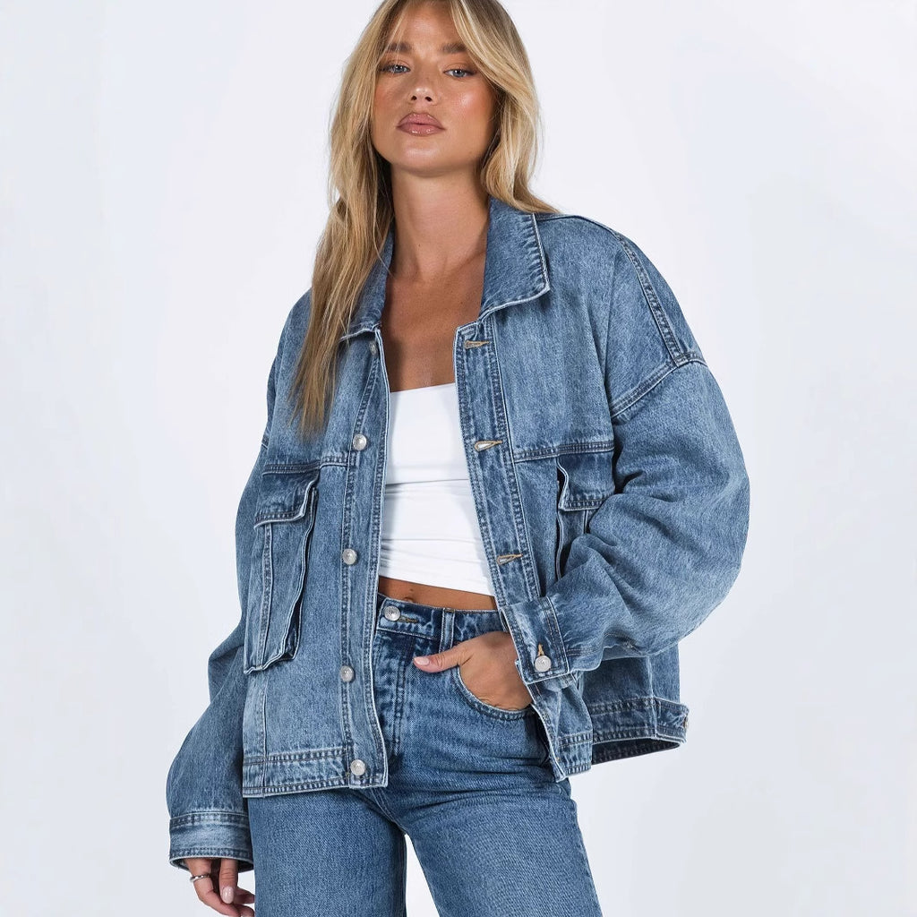 Relaxed Oversized Women's Vintage Denim Jacket