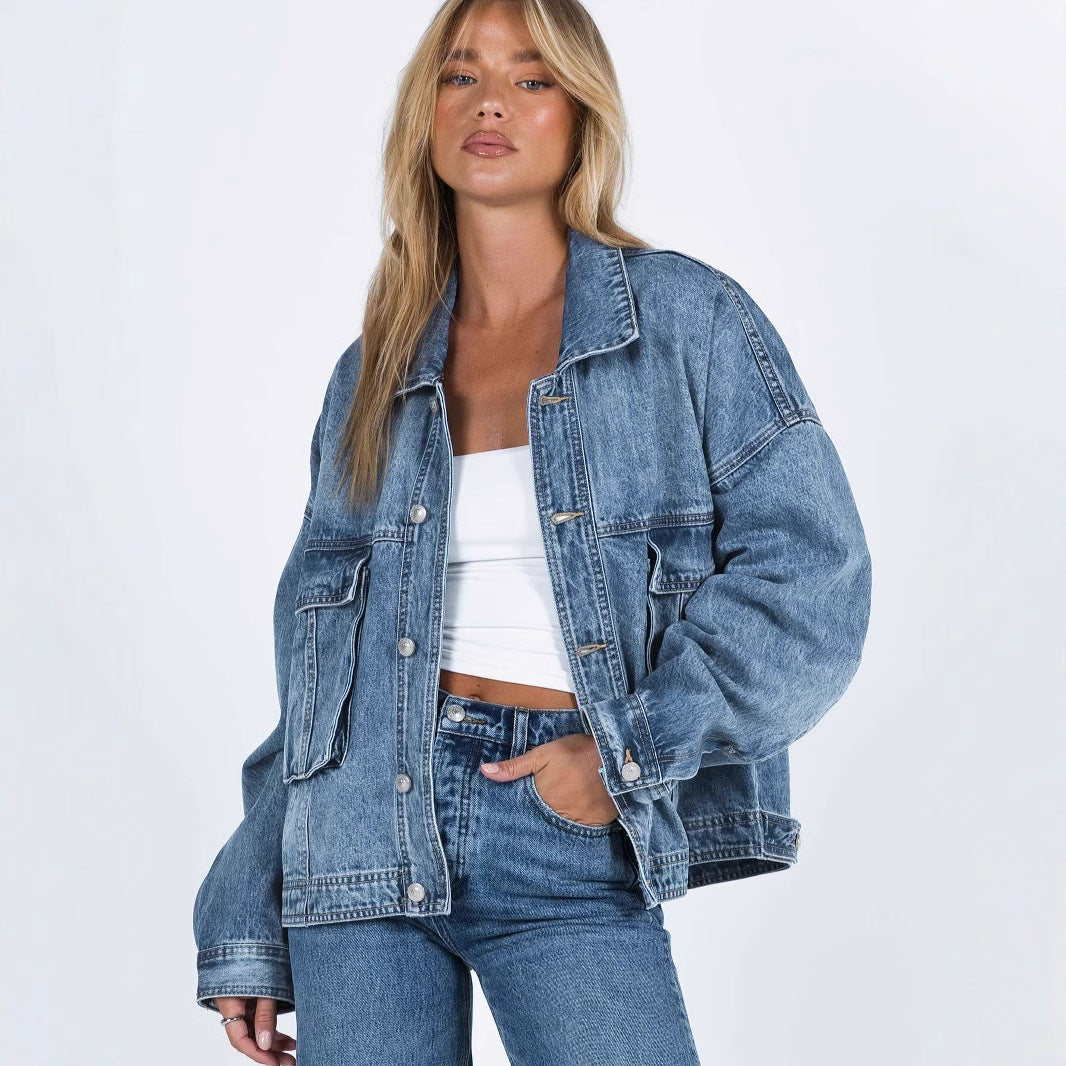 Relaxed Oversized Women's Vintage Denim Jacket