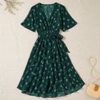 Damen Midi-Kleid mit V-Ausschnitt | Sommerkleid für formelle Anlässe