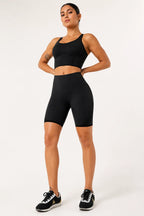Radlerhose Damen High Waist – Sport Shorts mit Handytasche