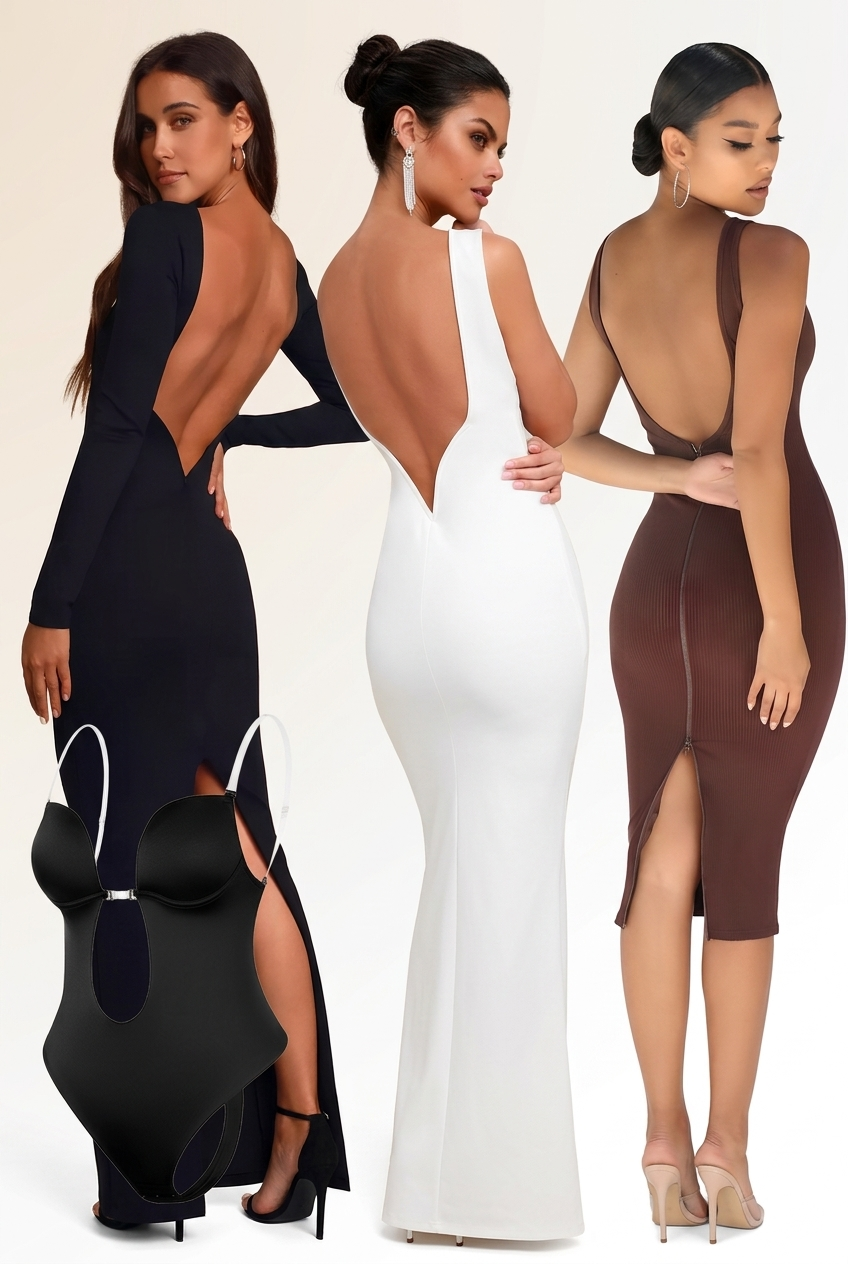 Rückenfreier, unsichtbarer Body für Damen | Nahtloser Body Shaper