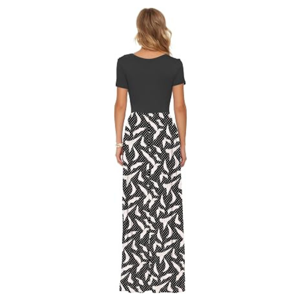 Leinen-Luxe Maxi Sommerkleid – Leichte Spitze für Damen