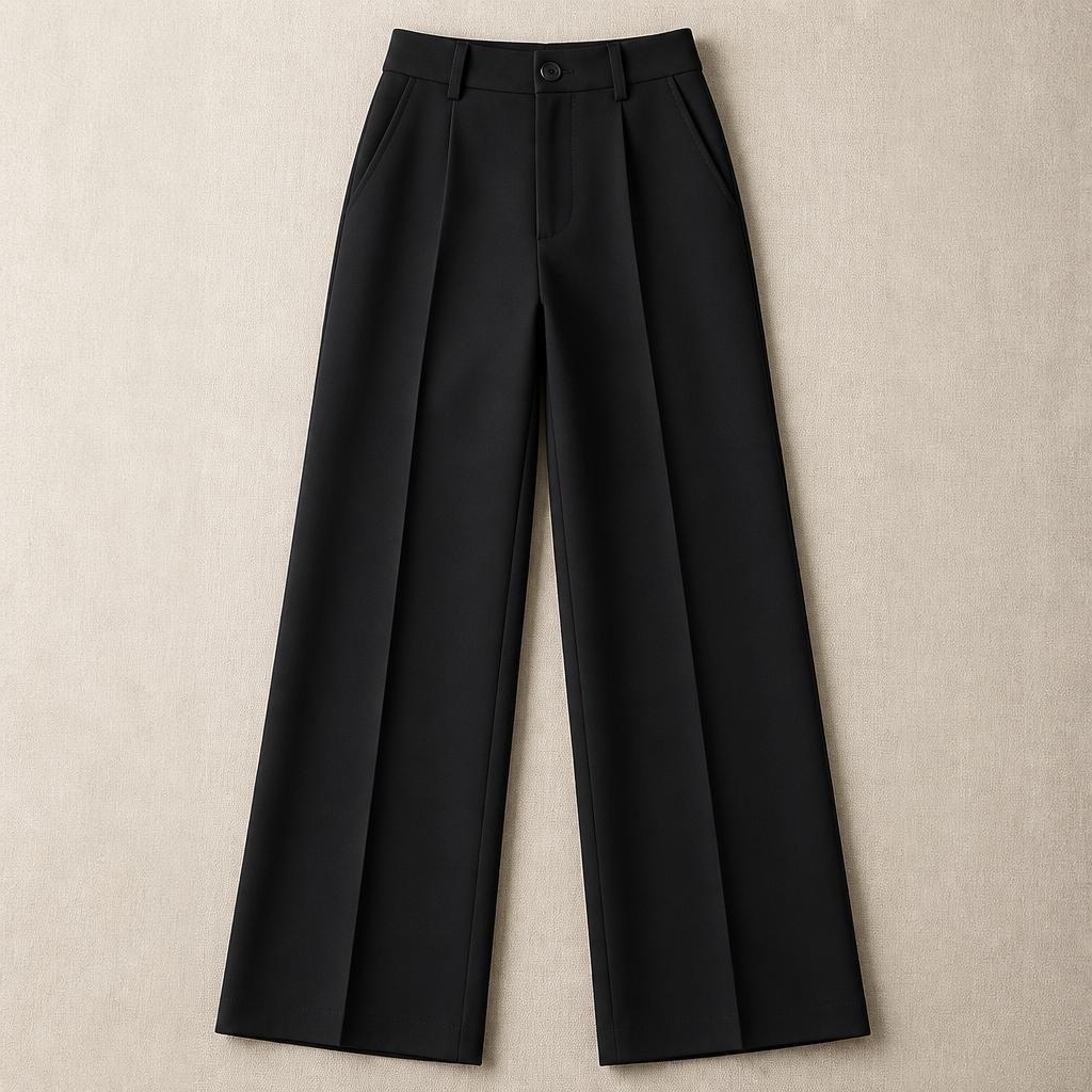 Damen-Hose mit hoher Taille und weitem Bein | Elegante Business-Hose