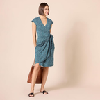 Weiches Leinen Wickelkleid – Leichtes Übergrößen-Kleid für Damen