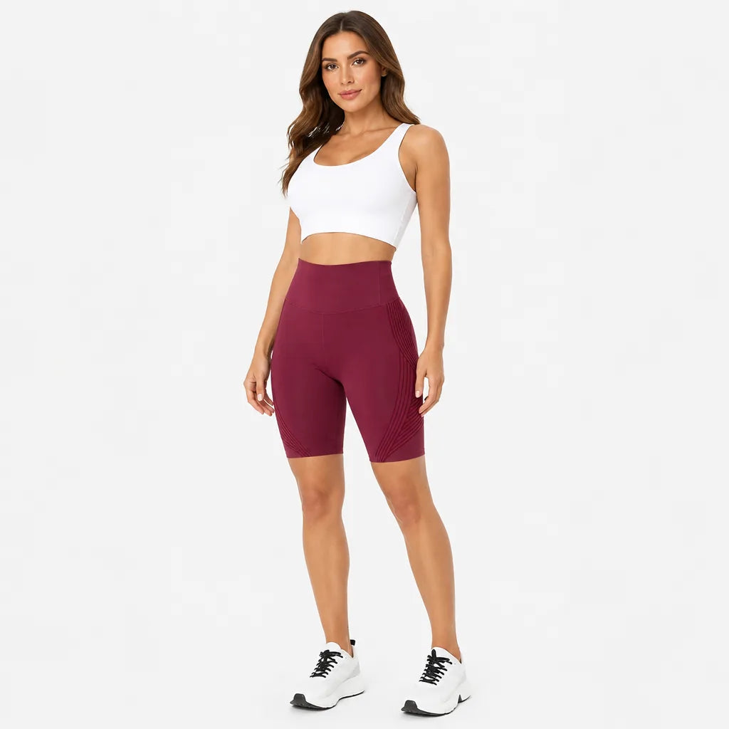 Radlerhose Damen High Waist – Sport Shorts mit Handytasche