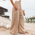 Effortlessly Breathable Wide Leg Linen Pants For Women