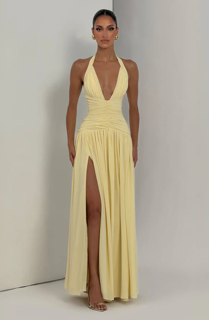 Sleeveless Women's Maxi Dress with a V Neck | Flowy Summer Dress
