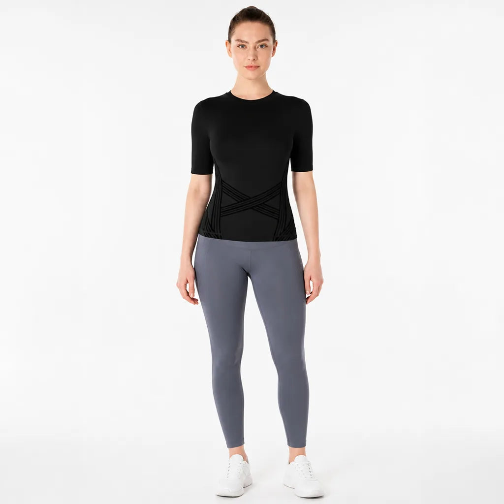 Sport Shirt Damen kurzarm – Slim Fit Atmungsaktiv Fitness