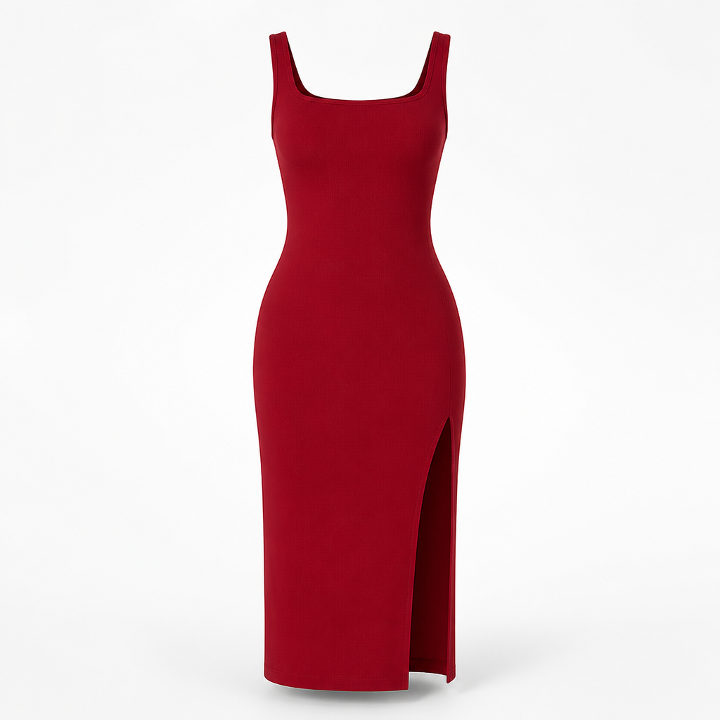 Nahtloses Bodycon-Kleid mit atmungsaktivem Netzfutter Curvay