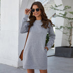 Damen-Sweatshirtkleid mit langen Ärmeln