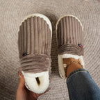 Women's Winter Slippers with Warm Lining, Thick Sole and Non-Slip Grip - Brown
