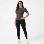 Sport Shirt Damen kurzarm – Slim Fit Atmungsaktiv Fitness