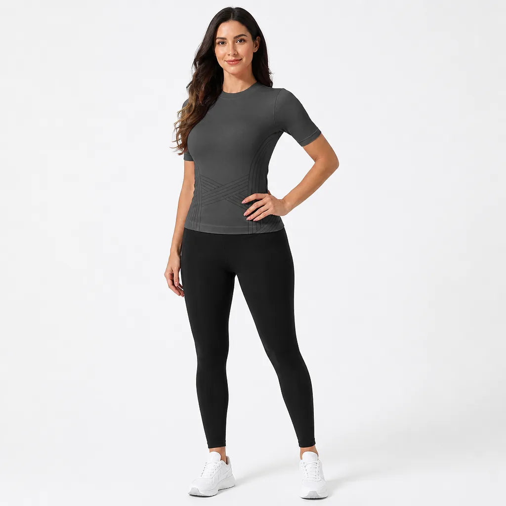 Sport Shirt Damen kurzarm – Slim Fit Atmungsaktiv Fitness