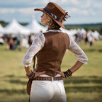 Women's Lace V-Neck Vest with Snap Buttons