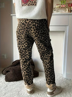 Damen Leopard-Kordhose in Langform | Damenbekleidung