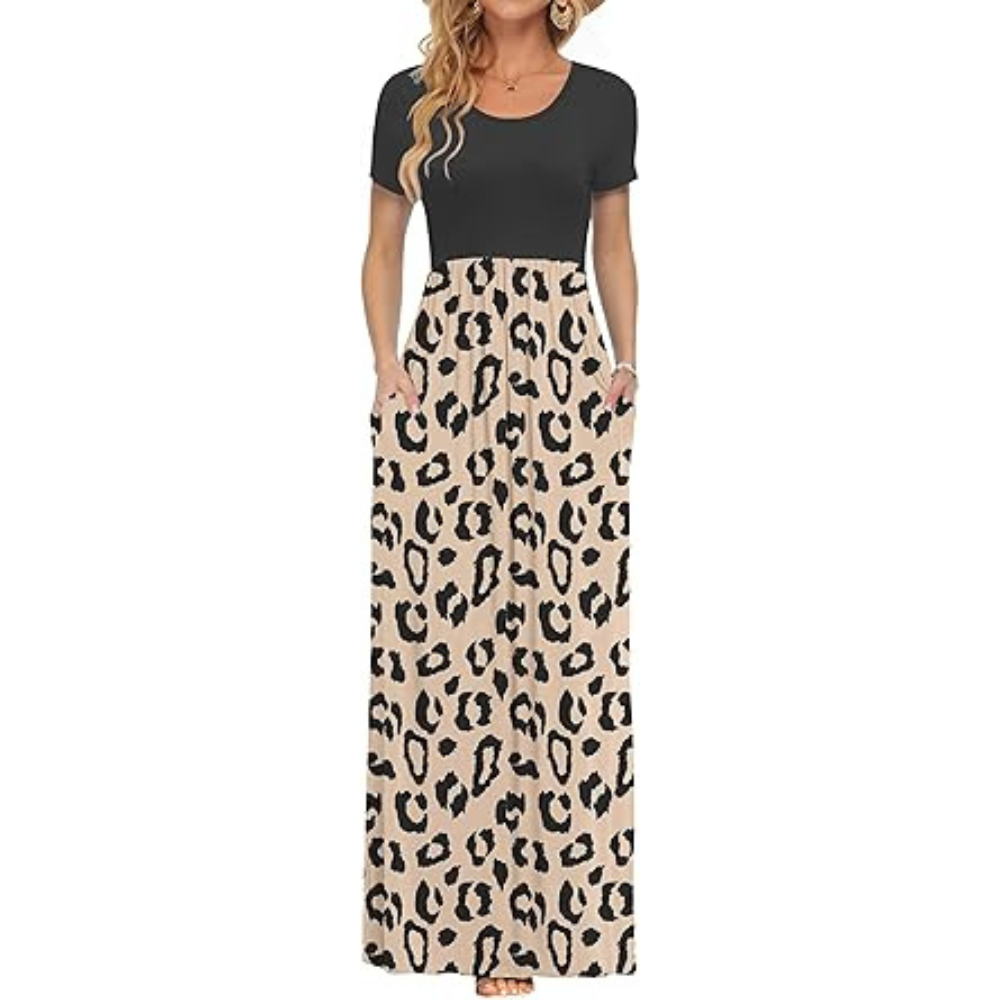 Leinen-Luxe Maxi Sommerkleid – Leichte Spitze für Damen
