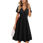 Klassisches Wickel-Sommerkleid – leicht mit Taschen für Damen