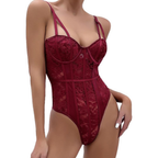 Blumen-Body – Mesh-Dessous für Damen