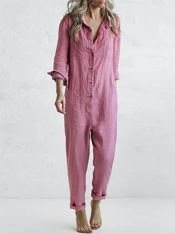 Cozy Jumpsuit with Wide Cut | Perfect for Autumn - Pink