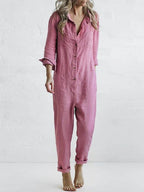 Cozy Jumpsuit with Wide Cut | Perfect for Autumn - Pink