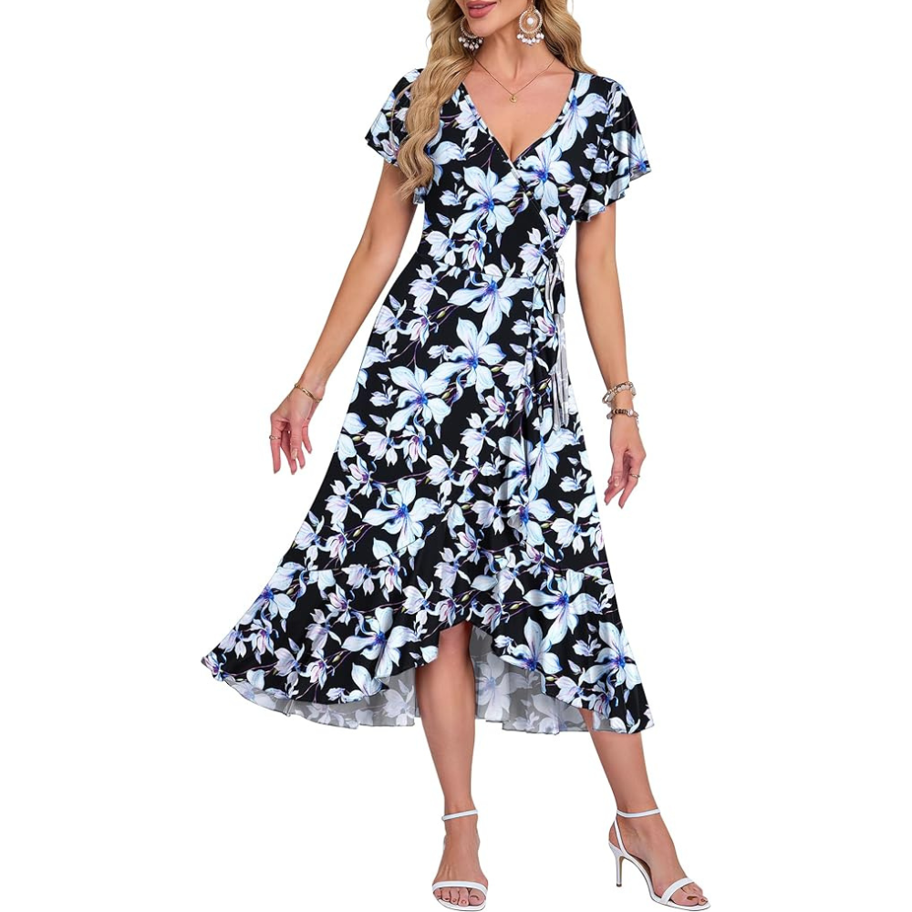 Midi Wickelkleid für den Sommer – leichtgewichtig für Damen