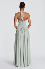Sleeveless Women's Maxi Dress with a V Neck | Flowy Summer Dress