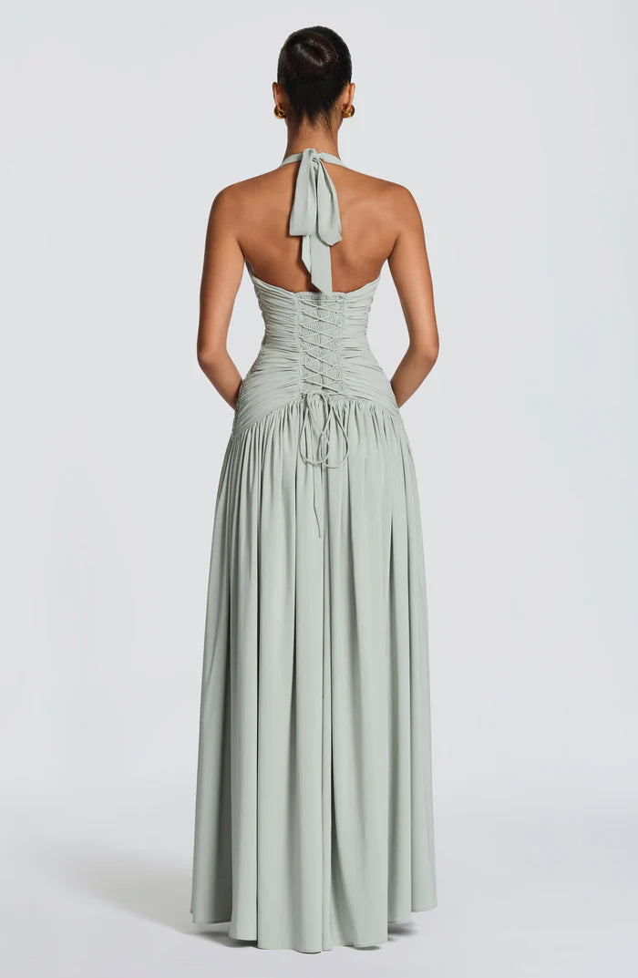 Sleeveless Women's Maxi Dress with a V Neck | Flowy Summer Dress