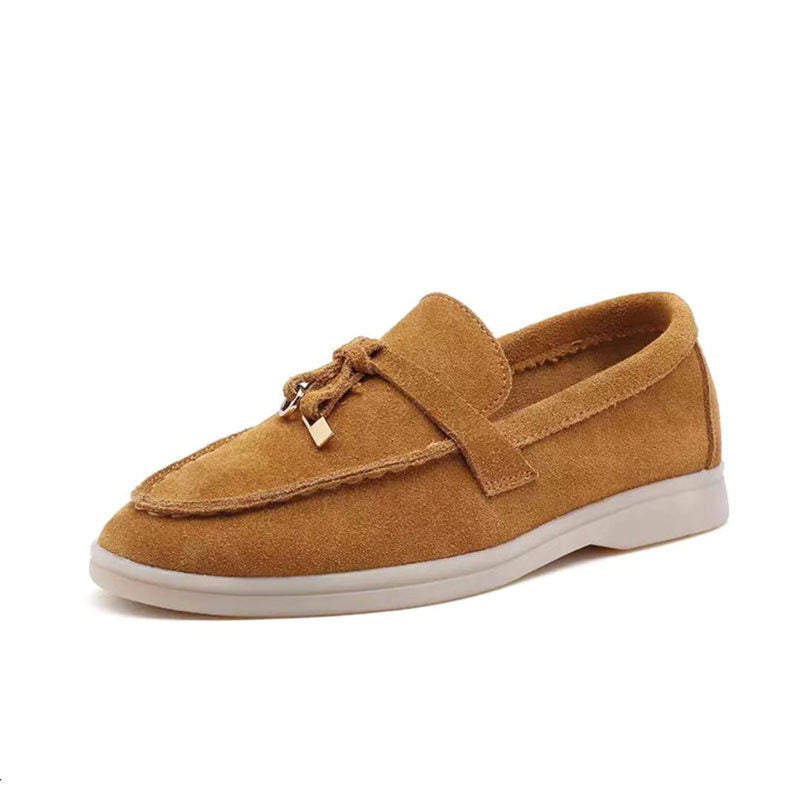 Elegante Damen-Leder Loafer mit Schnallendetail