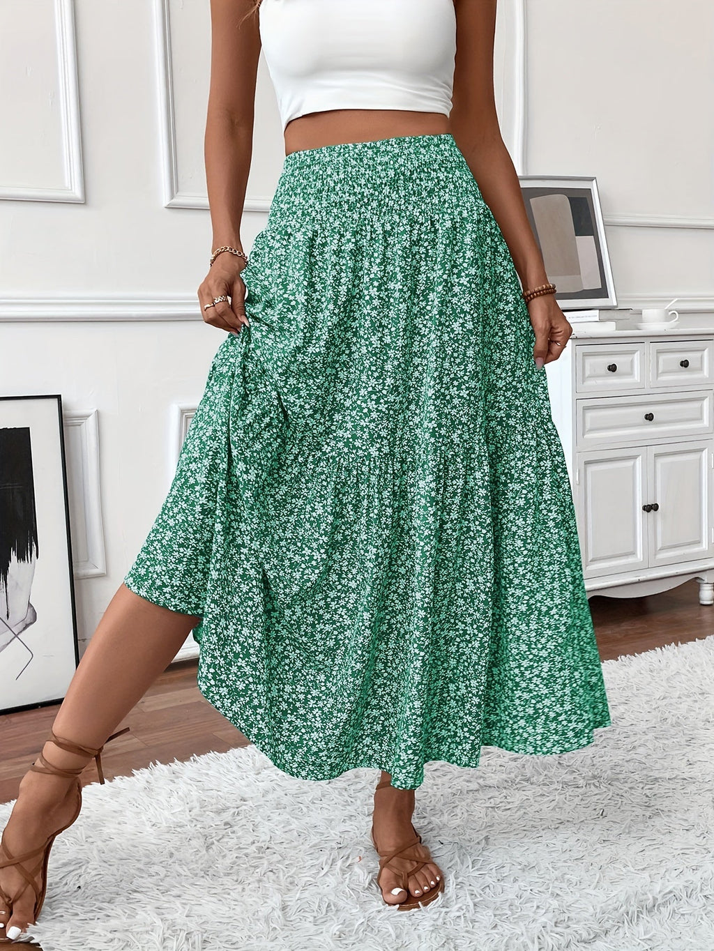 Women's Maxi Floral Skirt