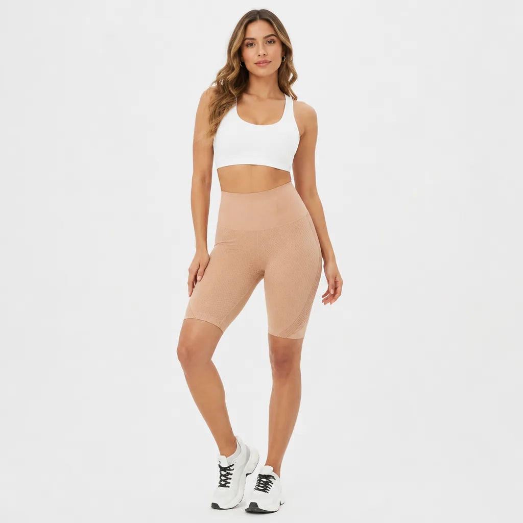 Radlerhose Damen High Waist – Sport Shorts mit Handytasche