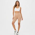 Radlerhose Damen High Waist – Sport Shorts mit Handytasche