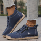 Women's Sneakers with Wide Toe Box and Supportive Sole - Navy Blue