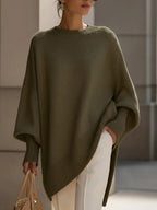 Women's Sweater with Soft Knit and Modern Cut - Olive Green