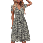 Floral Midi Wrap Summer Dress – Lightweight for Women