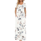 Leinen-Luxe Maxi Sommerkleid – Leichte Spitze für Damen
