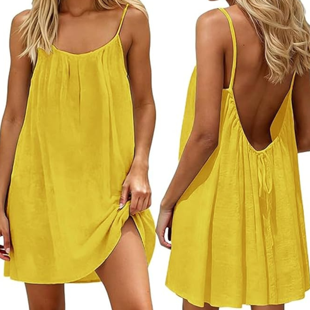 Leichtes Leinen-Midi-Sommerkleid für Damen