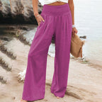 Effortlessly Breathable Wide Leg Linen Pants For Women
