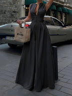 Women Sleeveless Zip-Front Jumpsuit