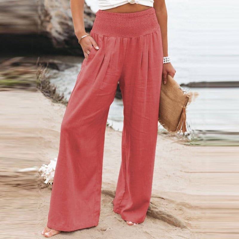 Effortlessly Breathable Wide Leg Linen Pants For Women