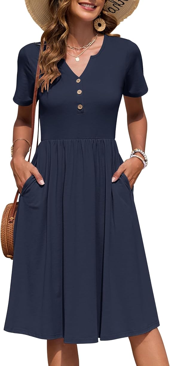 Knielanges Sommerkleid – leicht und pflegeleicht für Damen