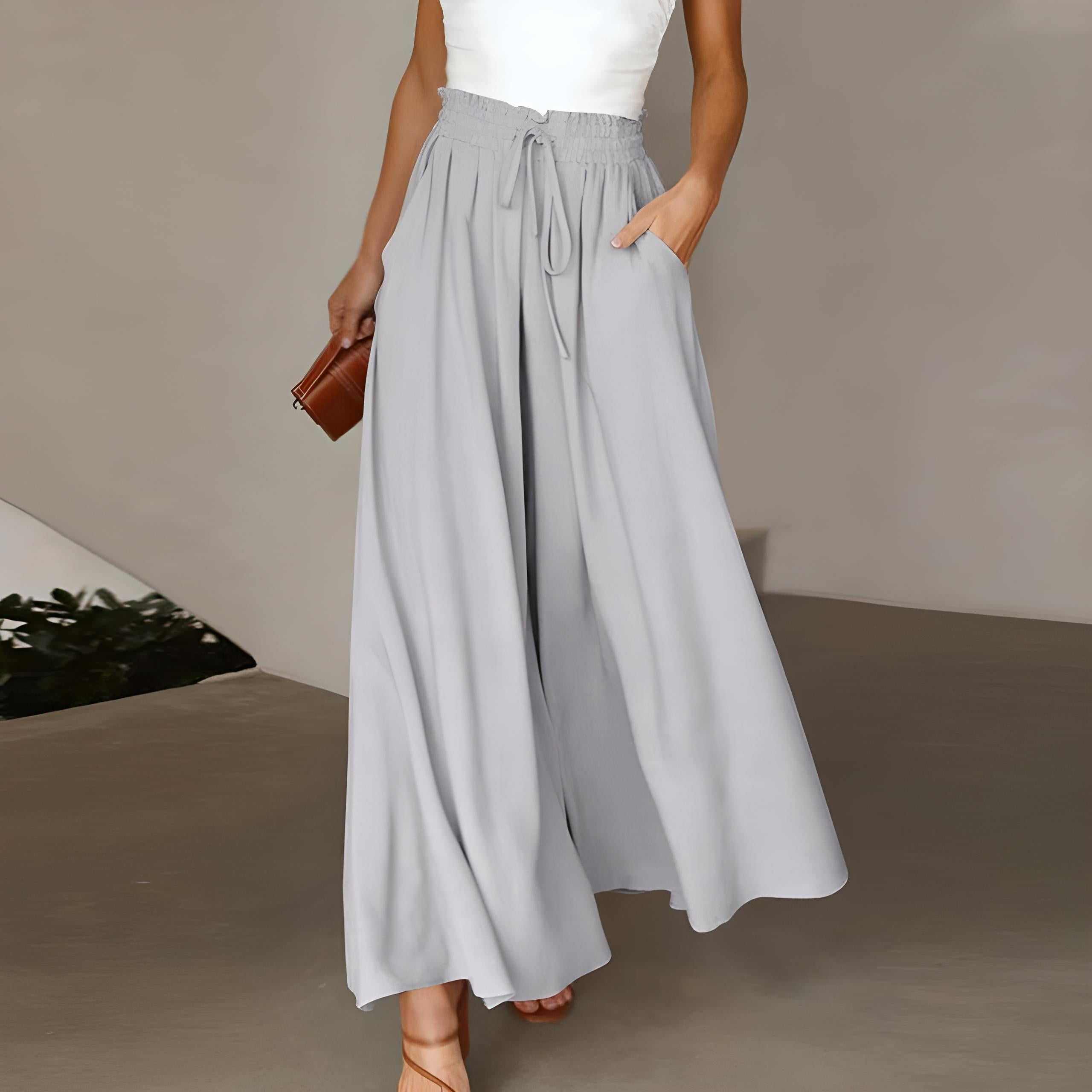 Women Effortlessly Chic Classic Wide Leg Pants