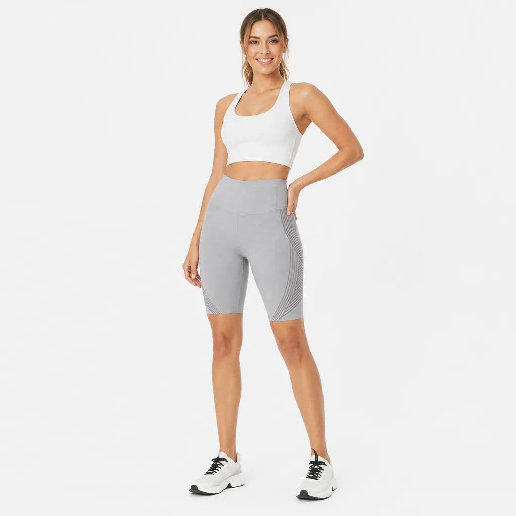 Radlerhose Damen High Waist – Sport Shorts mit Handytasche